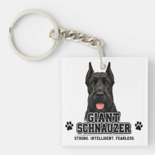 Porte-clefs 🐾 Cadeau pour amateur de Schnauzer géant 🐾