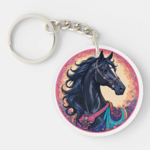 Porte-clefs 🖤 Cadeau pour amoureux de chevaux pour les essent