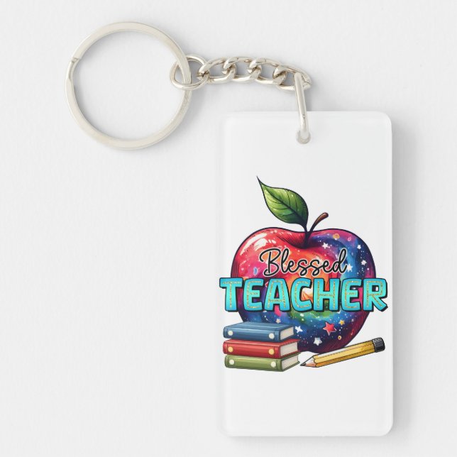Porte-clefs Cadeau pour Enseignant | Enseignant Béni (Devant)