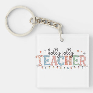 Porte-clefs Cadeau pour Enseignant Prof Joliment Noël