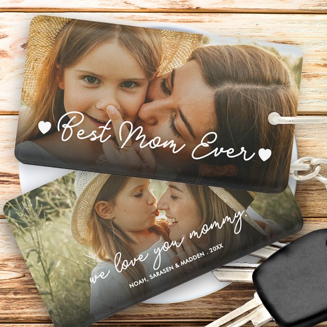 Porte-clefs Cadeau pour la Fête des Mères 2 Photo Best Mom Eve (Créateur téléchargé)