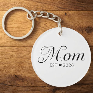 Porte-clefs Cadeau pour nouvelle maman en noir et blanc