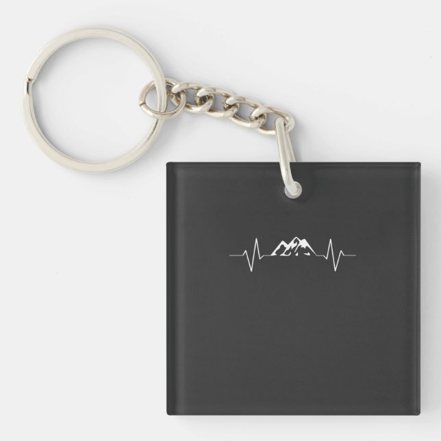 Porte-clefs Cadeau Randonnée d'alpinisme Heartbeat (Devant)