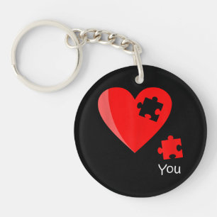 Porte-clefs Cadeau T-shirt de la Saint-Valentin Puzzle de cœur