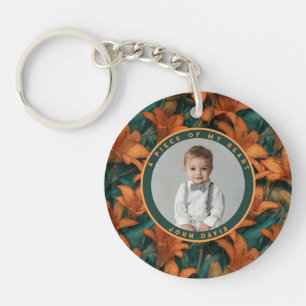 Porte-clefs Cadeaux de Noël Colorés Pour Papa Lilies Floral