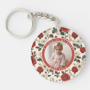 Porte-clefs Cadeaux de Noël élégants pour femme Photo Rose Fle