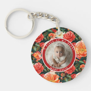 Porte-clefs Cadeaux de Noël intemporels pour mari Photo Rose