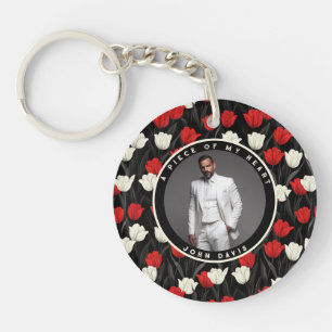 Porte-clefs Cadeaux de Noël uniques Photo Tulipe