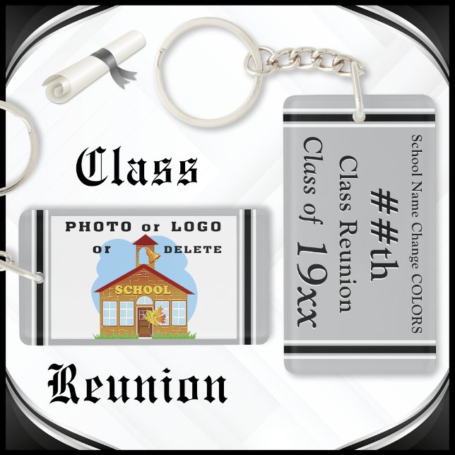 Porte-clefs Cadeaux de Réunion de Classe Personnalisés. Réunio (Personalized Class Reunion Gifts. Personalized gifts for 50th class reunion. Class Reunion Keychains)