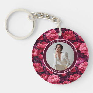 Porte-clefs Cadeaux élégants de Saint-Valentin Photo Peonies
