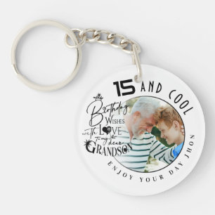 Porte-clefs Cadeaux Personnalisés pour Petit-Fils Minimaliste