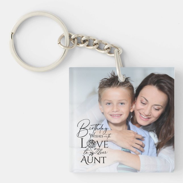 Porte-clefs Cadeaux pour Tante | Conception simple d'anniversa (Devant)