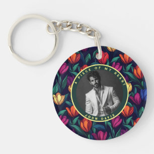 Porte-clefs Cadeaux uniques pour femme Photo Tulipe Fleur