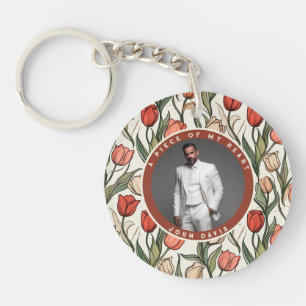 Porte-clefs Cadeaux uniques pour petite amie Photo Tulipe