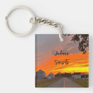 Porte-clefs Cadenas de clés de la route rurale de l'Indiana au