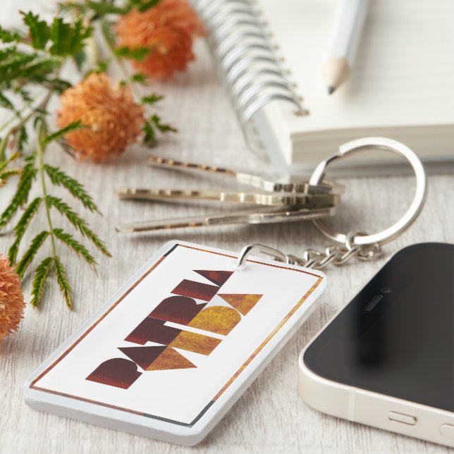 Porte-clefs Cadre Brown blanc Patria y Vida (Devant droit)