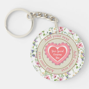 Porte-clefs Cadre de cœur floral élégant : pour chaque occasio