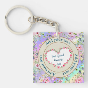 Porte-clefs Cadre de cœur floral élégant : pour chaque occasio