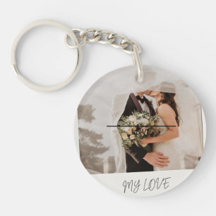 Porte-clefs Cadre de photo Polaroid personnalisé Mon amour écr