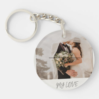 Porte-clefs Cadre de photo Polaroid personnalisé Mon amour écr