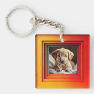 Porte-clefs Cadre dégradé Red Orange personnalisable