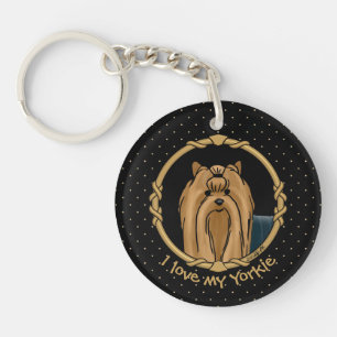 Porte-clefs Cadre Fraichissant Yorkshire Terrier Yorkie Portra