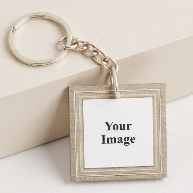 Porte-clefs Cadre photo beige classique (Créateur téléchargé)