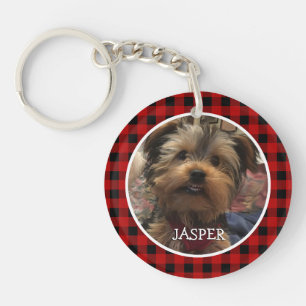 Porte-clefs Cadre Photo Personnalisé Pays Buffalo Rouge Check 