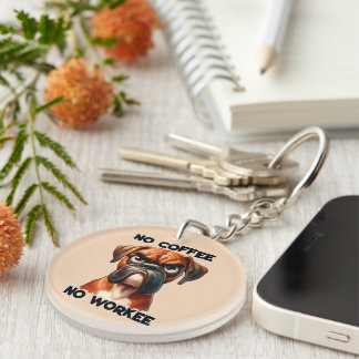 Porte-clefs Café art de mots de chien drôle 