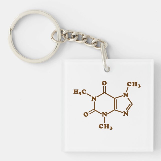 Porte-clefs Café caféine Formule chimique moléculaire (Devant)