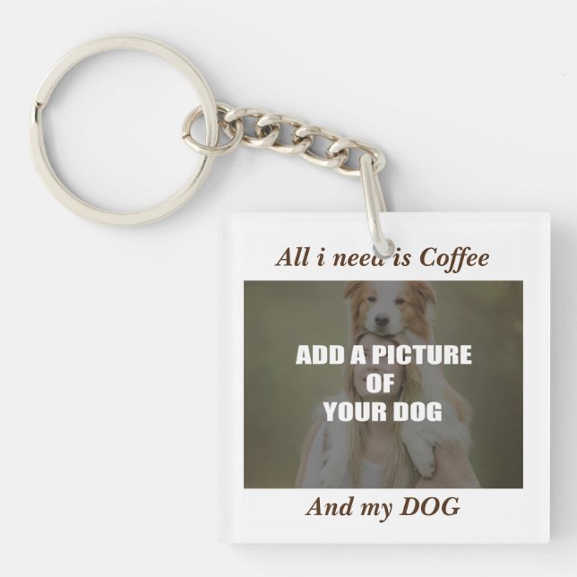 Porte-clefs Café et mon Oreiller de chien (Devant)