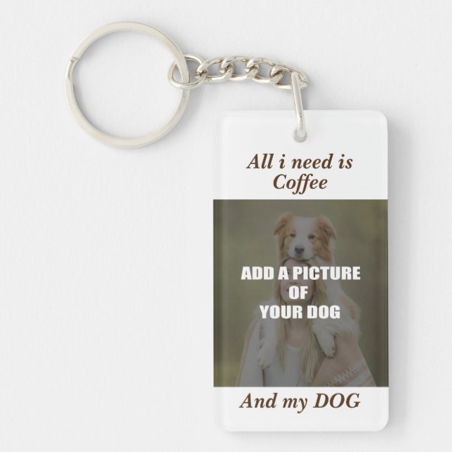 Porte-clefs Café et mon Oreiller de chien (Devant)