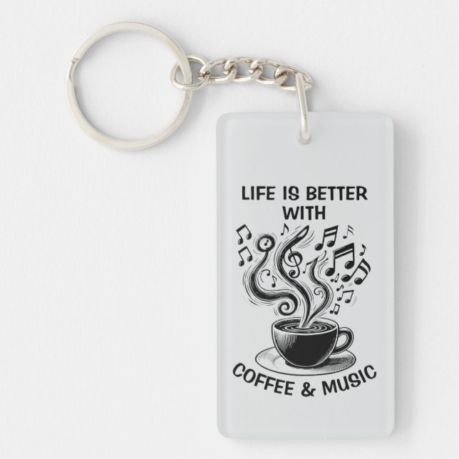 Porte-clefs Café et Musique (Devant)