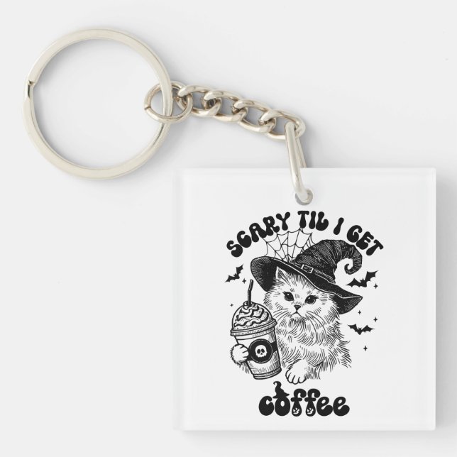 Porte-clefs Café Halloween Cute Cat (Devant)