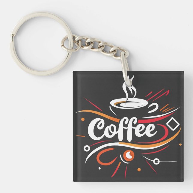 Porte-clefs Café | noir (Devant)