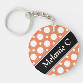 Porte-clefs Cafe Orange Assorti Pois Porte - clé acrylique