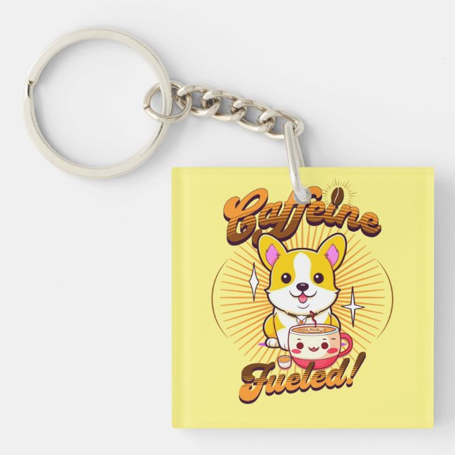 PORTE-CLEFS CAFFEINE DE CORGI FUELED! (Devant)