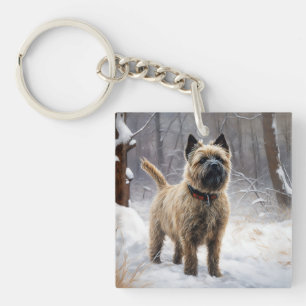 Porte-clefs Cairn Terrier Laissez tomber la neige Noël