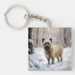 Porte-clefs Cairn Terrier Laissez tomber la neige Noël