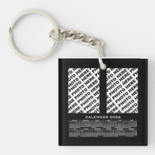 Porte-clefs Calendrier 2026 Ajouter 4 Photos Verticales Porte