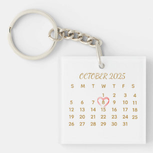 Porte-clefs Calendrier Acrylique – Date Personnalisée en Surbr