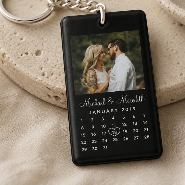 Porte-clefs Calendrier Élégant de Mariage et d'Anniversaire de (Créateur téléchargé)