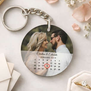 Porte-clefs Calendrier élégant et simple pour anniversaire de 