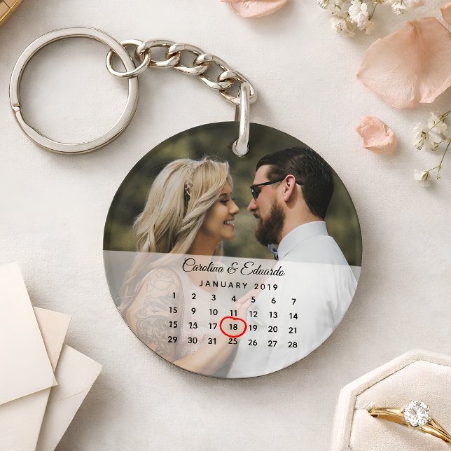 Porte-clefs Calendrier élégant et simple pour anniversaire de  (Créateur téléchargé)