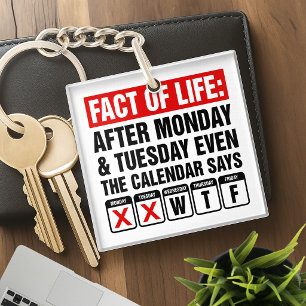 Porte-clefs Calendrier Fact of Life dit WTF Humour