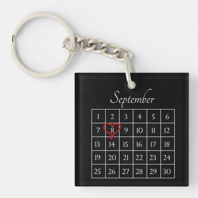 Porte-clefs Calendrier personnalisé de l'anniversaire du Maria (Devant)