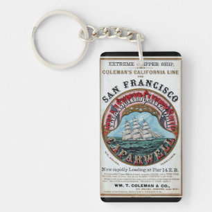 Porte-clefs California Farwell Clipper voilier ship 1900