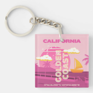 Porte-clefs Californie, Art de voyage, Prépa, Rose