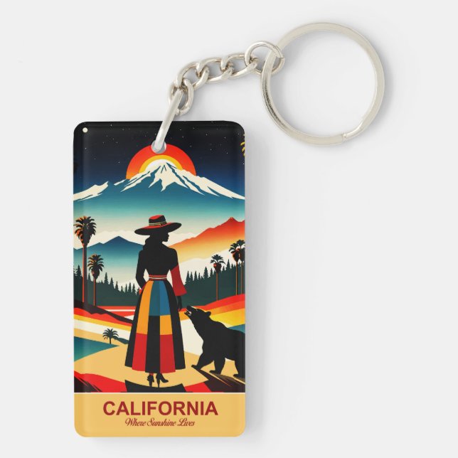 Porte-clefs Californie : où vit Sunshine (Dos)