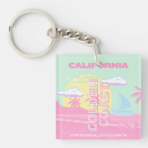 Porte-clefs Californie, Plage, Art de voyage, Préparé